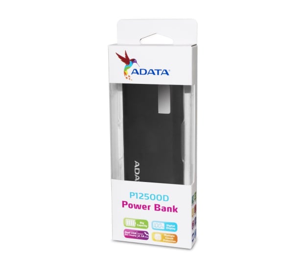 ADATA Power Bank P12500D 12500mAh 2A (czarny) - 476940 - zdjęcie 4