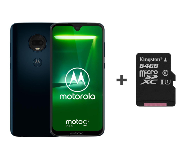 Motorola Moto G7 Plus 4/64GB DS granatowy + etui + 64GB - 483117 - zdjęcie