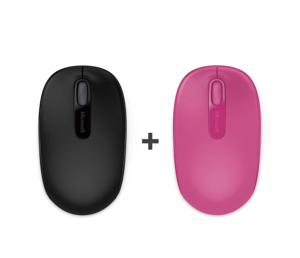 Microsoft 1850 Wireless Mobile Mouse Czarna + Magenta Pink - 479381 - zdjęcie