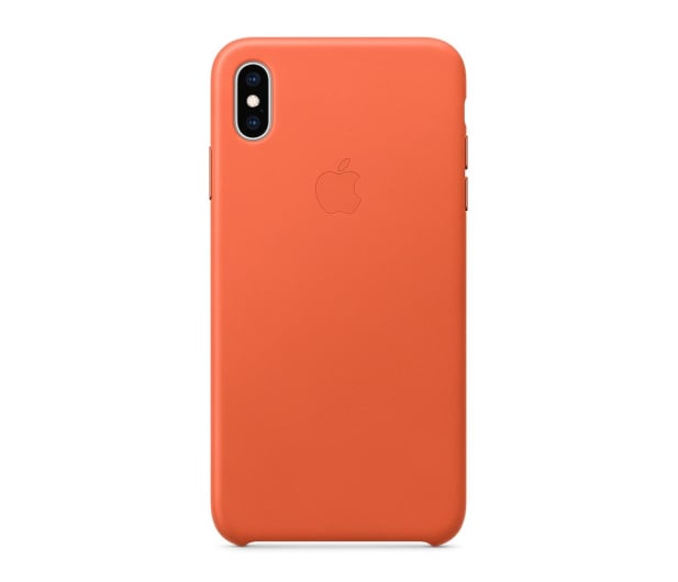 Apple iPhone XS Max Leather Case pomarańczowe - 493033 - zdjęcie