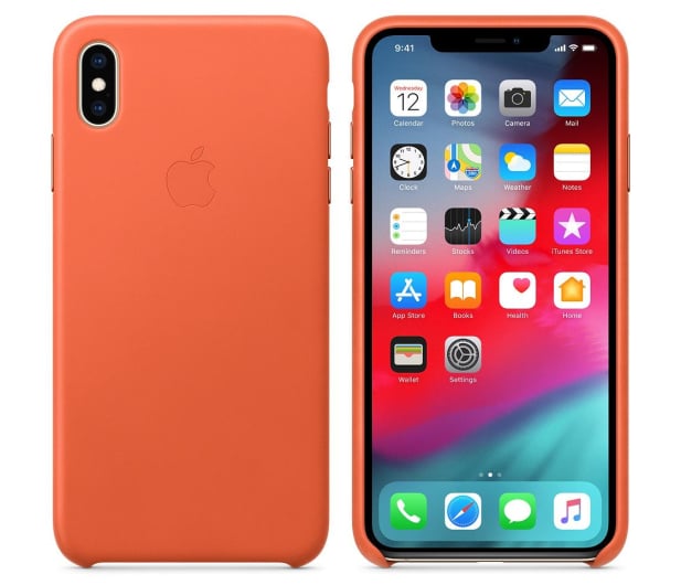 Apple iPhone XS Max Leather Case pomarańczowe - 493033 - zdjęcie 2