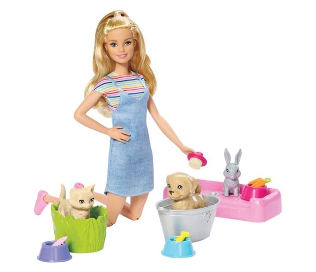 Barbie Kąpiel zwierzątek zestaw z lalką - 511765 - zdjęcie