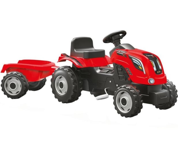 Smoby Traktor na pedały XL z przyczepą czerwony - 349283 - zdjęcie