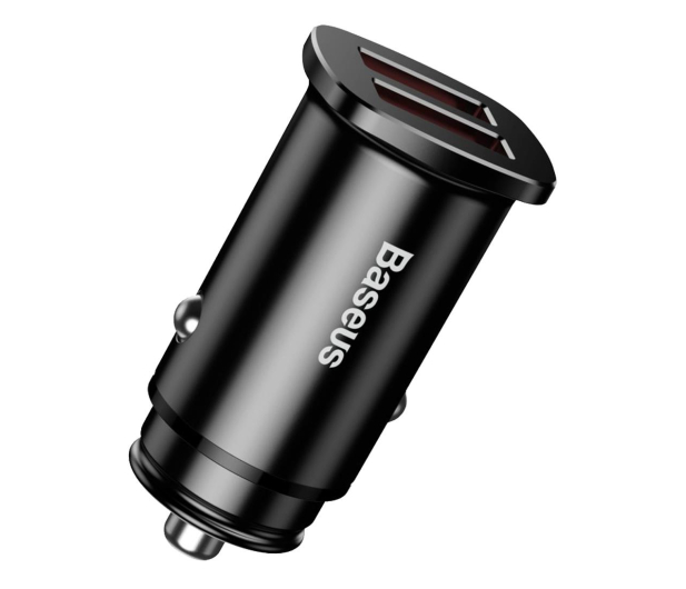 Baseus Ładowarka samochodowa 2x USB, QC 3.0 (czarny) - 509280 - zdjęcie