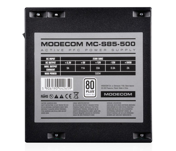 MODECOM MCS85 500W 80 Plus - 508943 - zdjęcie 2