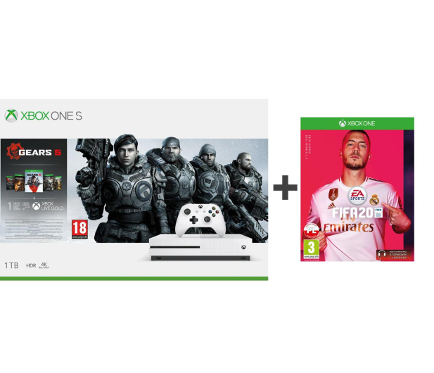Microsoft Xbox One S 1TB + GoW 5 + FIFA 20 - 518524 - zdjęcie