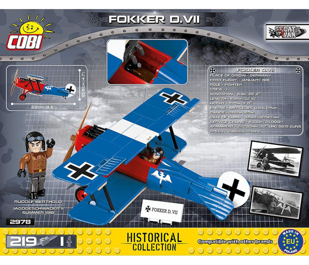 Cobi Fokker D.VII - niemiecki samolot myśliwski - 542396 - zdjęcie 4