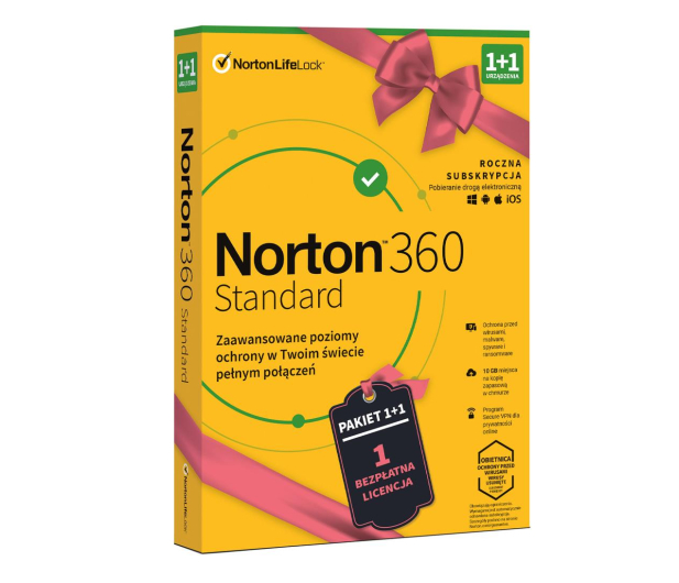 NortonLifeLock 360 Standard 1st. (12m + 1 urządzenie) - 595854 - zdjęcie