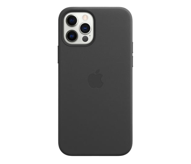 Apple Skórzane etui iPhone 12|12Pro czarne - 607221 - zdjęcie