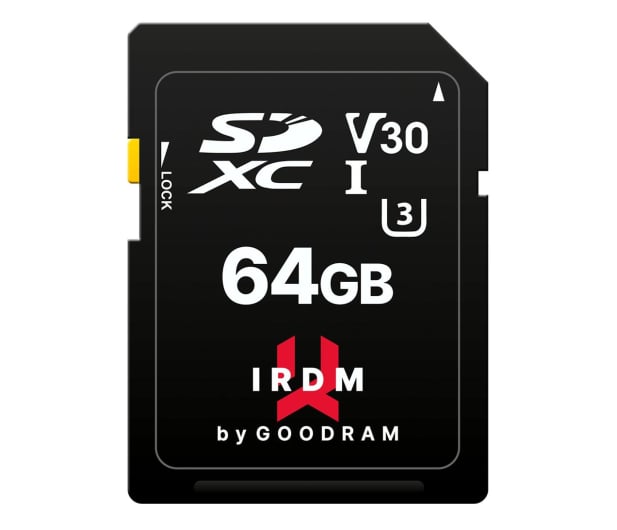GOODRAM 64GB SDXC IRDM 100MB/s UHS-I U3 V30 - 604908 - zdjęcie 1