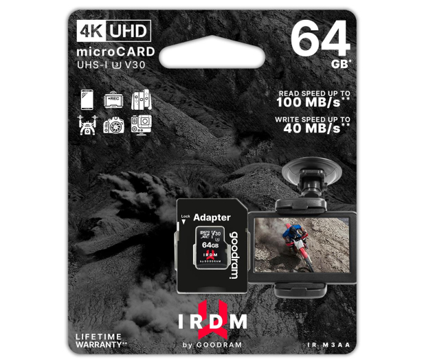 GOODRAM 64GB microSDXC IRDM 100MB/s UHS-I U3 V30 - 604914 - zdjęcie 3
