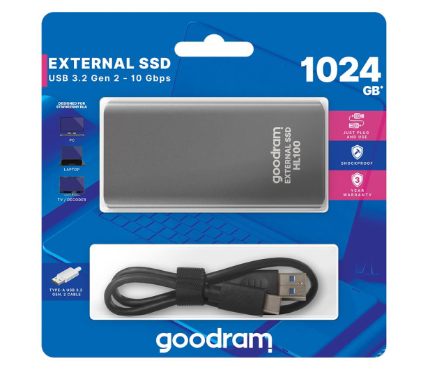GOODRAM HL100 1TB USB 3.2 Gen. 2 Szary - 614959 - zdjęcie 6