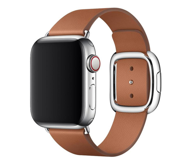 Apple Pasek skórzany z klamrą do Apple Watch brązowy - 516003 - zdjęcie