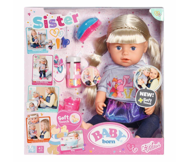 Zapf Creation Baby Born Interaktywna siostrzyczka blondynka - 516050 - zdjęcie 4