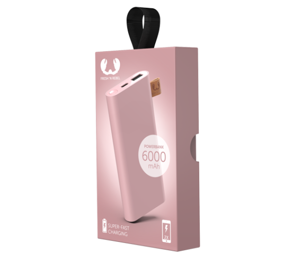 Fresh N Rebel Power Bank 6000 mAh (USB-C, Dusty Pink) - 545690 - zdjęcie 2