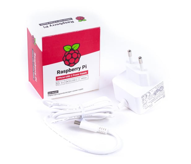 Raspberry Pi Zasilacz RPi 4, USB-C, 5,1V/ 3A biały - 543657 - zdjęcie