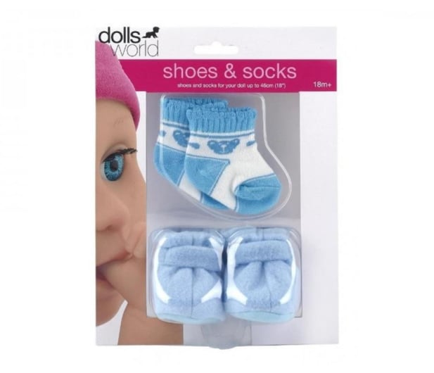 Dolls World Zestaw ubranek buty i skarpetki niebieskie - 552007 - zdjęcie