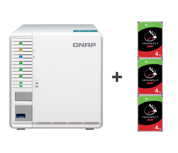 QNAP TS-351 12TB (3xHDD,2x2.41-2.58GHz,2GB,3xUSB,1xLAN) - 490425 - zdjęcie