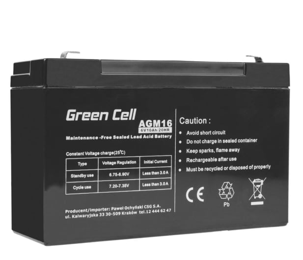 Green Cell Akumulator AGM VRLA  6V 10Ah - 547930 - zdjęcie