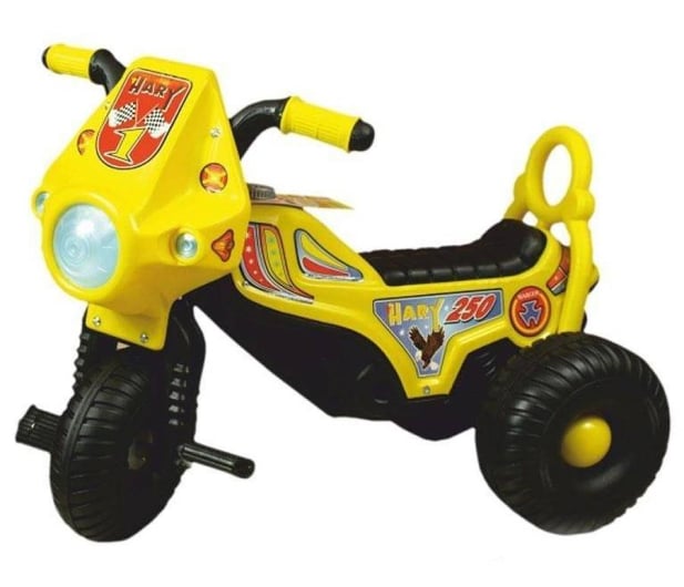 MARGOS Motorek trójkołowy HARY żółty - 558068 - zdjęcie