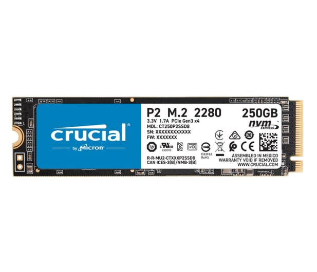 Crucial 250GB M.2 PCIe NVMe P2 - 558425 - zdjęcie