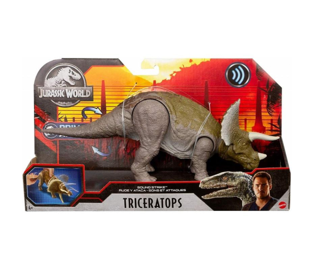 Mattel Jurassic World Triceratops z dźwiękiem - 564657 - zdjęcie 3