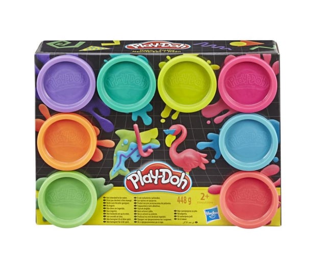Play-Doh Ciastolina Neon zestaw 8 tub - 574937 - zdjęcie 1