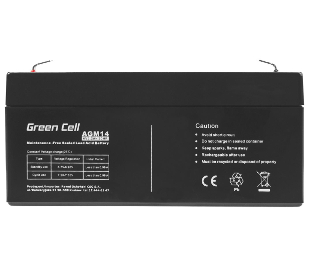 Green Cell Akumulator AGM VRLA  6V 3.3Ah - 547927 - zdjęcie 4