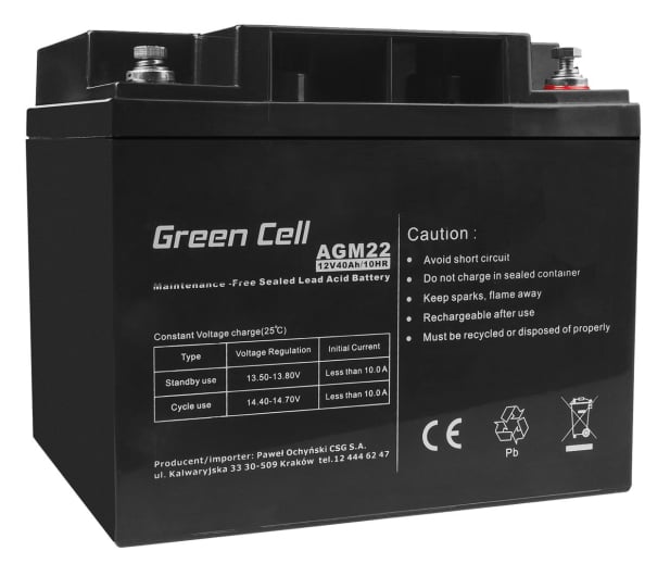 Green Cell Akumulator AGM VRLA  12V 40Ah - 547937 - zdjęcie