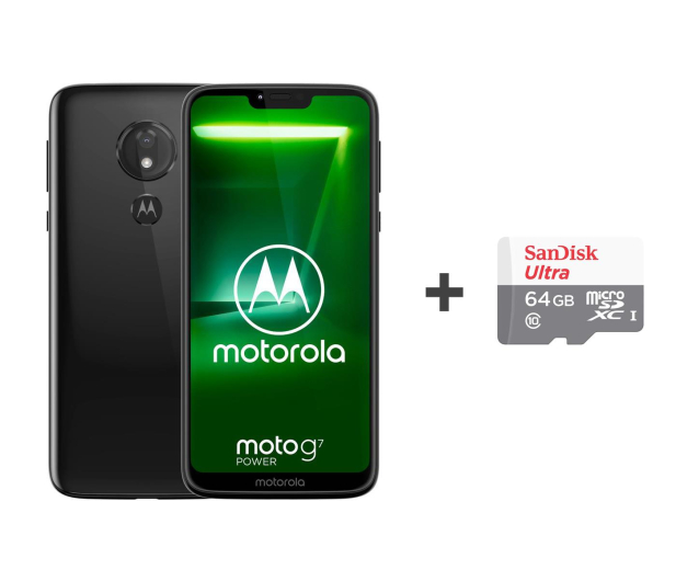 Motorola Moto G7 Power 4/64GB Dual SIM czarny + etui + 64GB - 483114 - zdjęcie