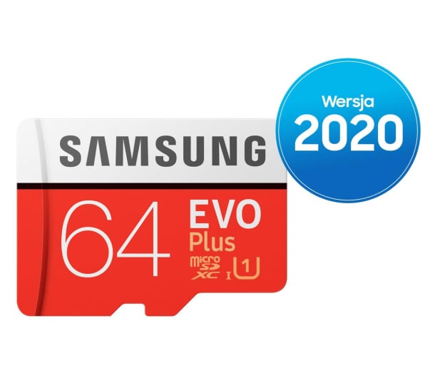 Samsung 64GB microSDXC Evo Plus zapis20MB/s odczyt100MB/s - 577324 - zdjęcie
