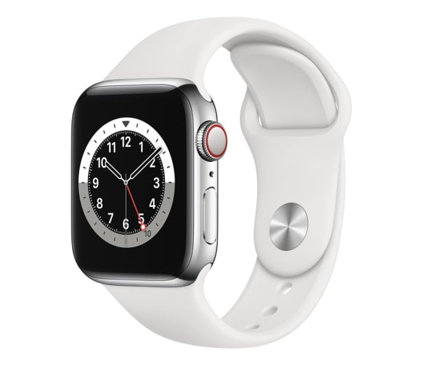 Apple Watch 6 40/Silver Steel/White Sport LTE - 593140 - zdjęcie