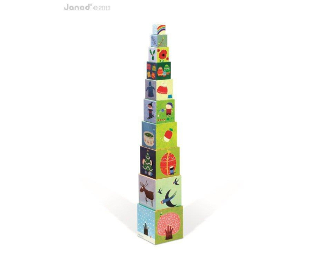 Janod Piramida wieża 10 kostek Pory roku - 1008589 - zdjęcie 3