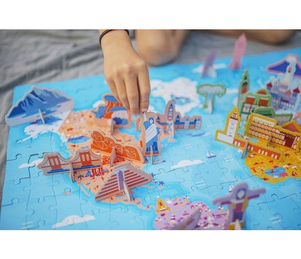 Janod Puzzle edukacyjne z figurkami 3D Cuda świata 350 elementów 7 - 1008738 - zdjęcie 7