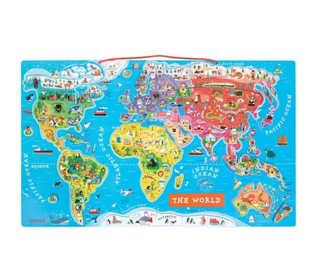 Janod Puzzle magnetyczne Mapa świata - 1008597 - zdjęcie