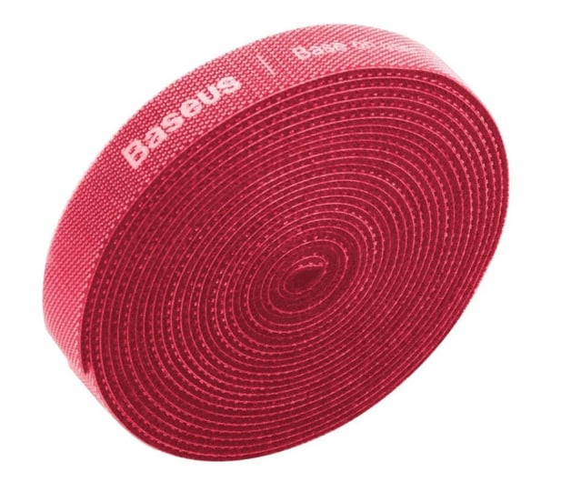 Baseus Colourful Circle Velcro Straps 3m (czerwony) - 687757 - zdjęcie