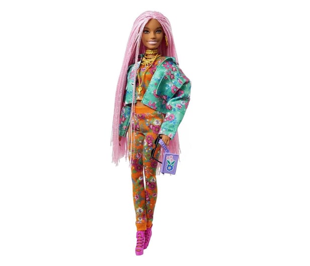 Barbie Fashionistas Extra Moda Lalka Kwiatowy strój - 1023523 - zdjęcie