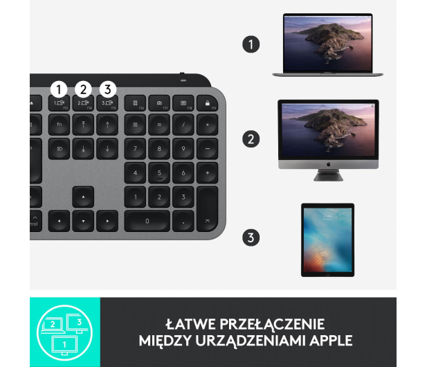 Logitech MX Keys for Mac Space Gray - 590802 - zdjęcie 14