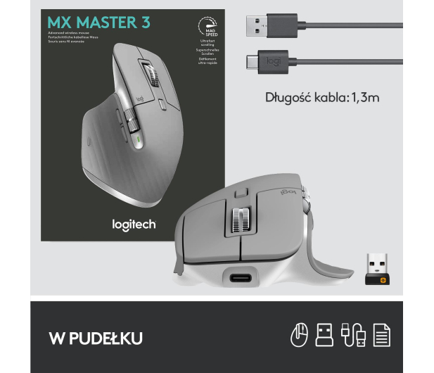 Logitech MX Master 3 Szary - 514939 - zdjęcie 15
