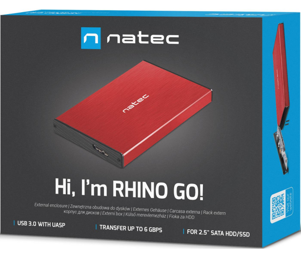 Natec RHINO GO SATA 2.5" USB 3.0 Czerwona - 682348 - zdjęcie 6
