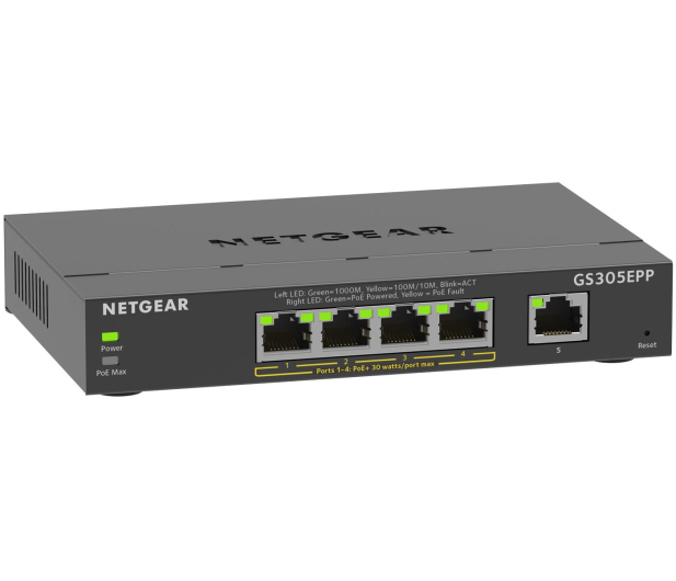 Netgear 5p GS305EPP (5x10/100/1000Mbit, 4xPoE+) - 698702 - zdjęcie 2
