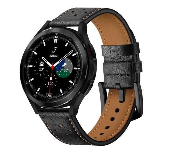 Tech-Protect Pasek Leather do smartwatchy czarny - 694558 - zdjęcie