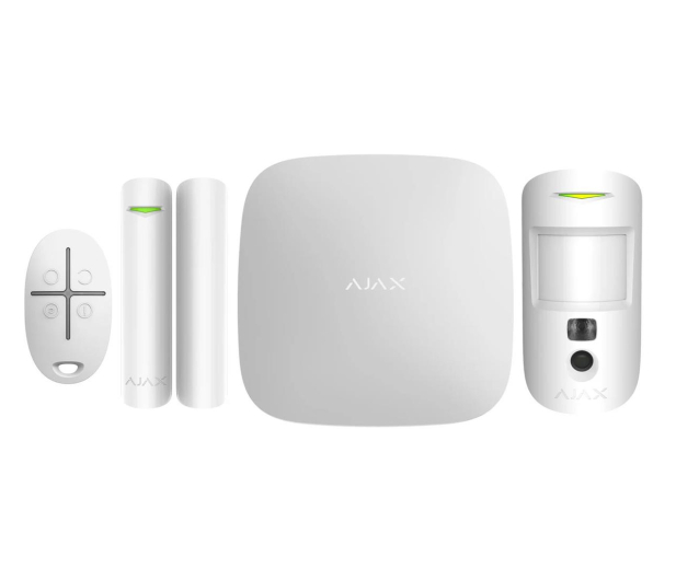 Ajax Systems Zestaw alarmowy StarterKit Hub Cam Plus (biały) - 708507 - zdjęcie
