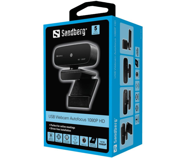 Sandberg USB Webcam Autofocus 1080P HD - 629839 - zdjęcie 5