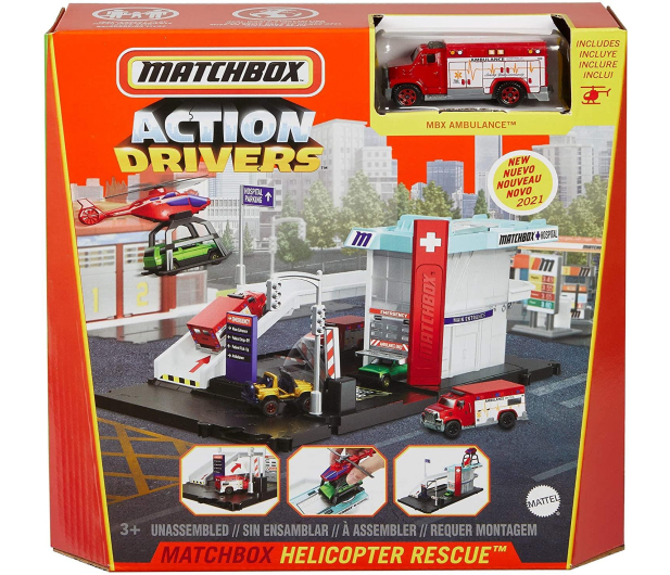 Mattel Matchbox Prawdziwe Przygody Helikopter ratunkowy - 1016362 - zdjęcie 5