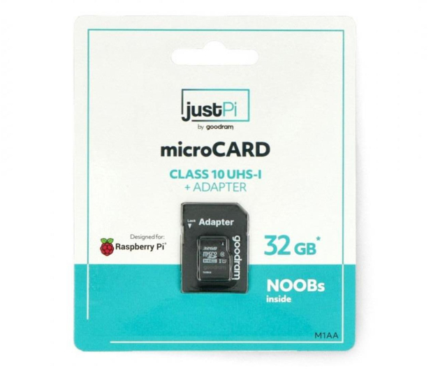 Raspberry Pi Karta justPi 32GB, sys. NOOBs dla RPi 4B/3B+/3B/2B - 635146 - zdjęcie