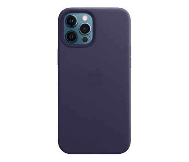 Apple Skórzane etui iPhone 12 Pro Max ciemny fiolet - 648984 - zdjęcie