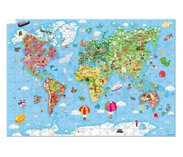 Janod Puzzle w walizce Ogromna mapa  świata 300 elementów 7+ - 1017259 - zdjęcie 2