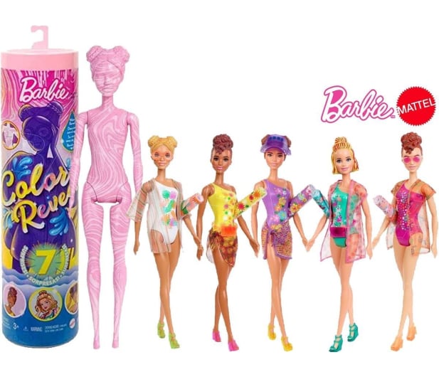 Barbie Color Reveal Lalka Kolorowa niespodzianka Wakacyjna - 1013946 - zdjęcie