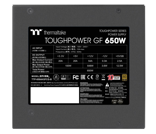 Thermaltake Toughpower GF 650W 80 Plus Gold - 662277 - zdjęcie 5